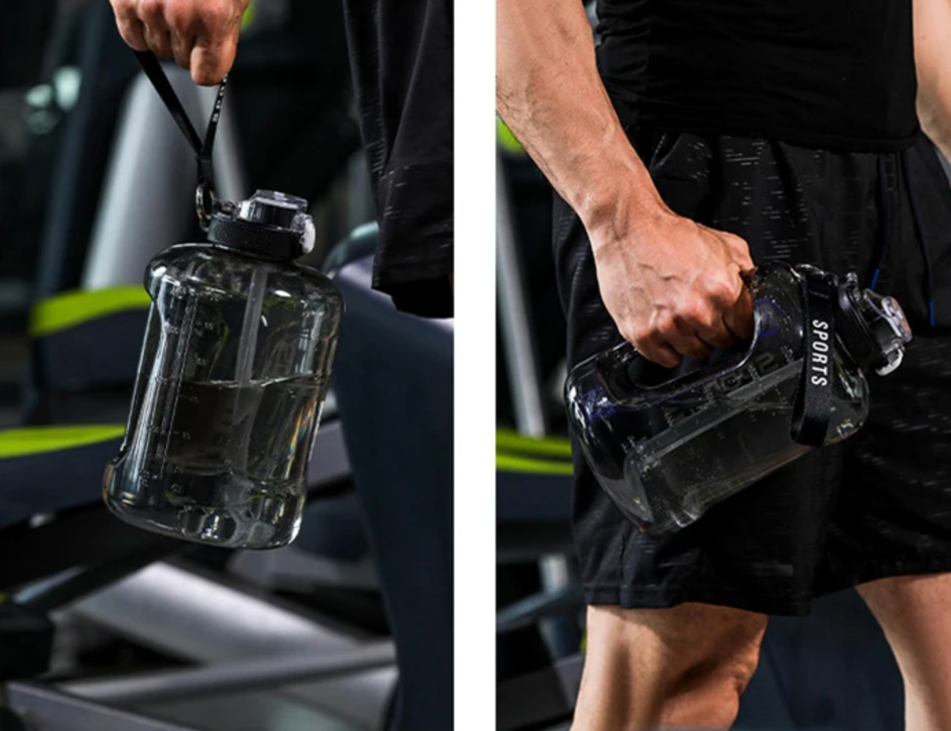 Garrafa de Água - com Palha e Grande Capacidade, Livre de BPA, Portátil para Desporto e Fitness Garrafa de Água - com Palha e Grande Capacidade, Livre de BPA, Portátil para Desporto e Fitness